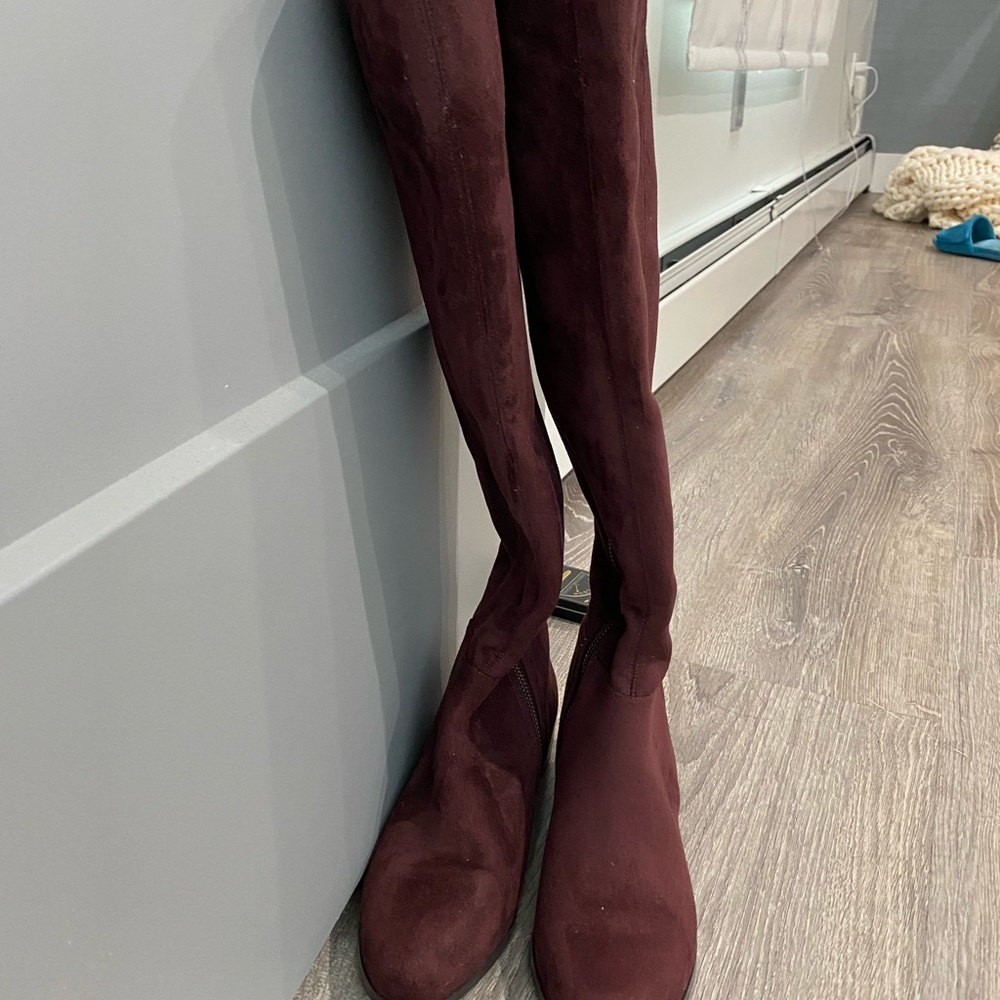 Michael Kors genuine Suede over the knee boots in rich burgundy - Picture 7 of 7